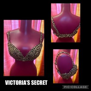 Victoria’s Secret Leopard print padded swim top 36D